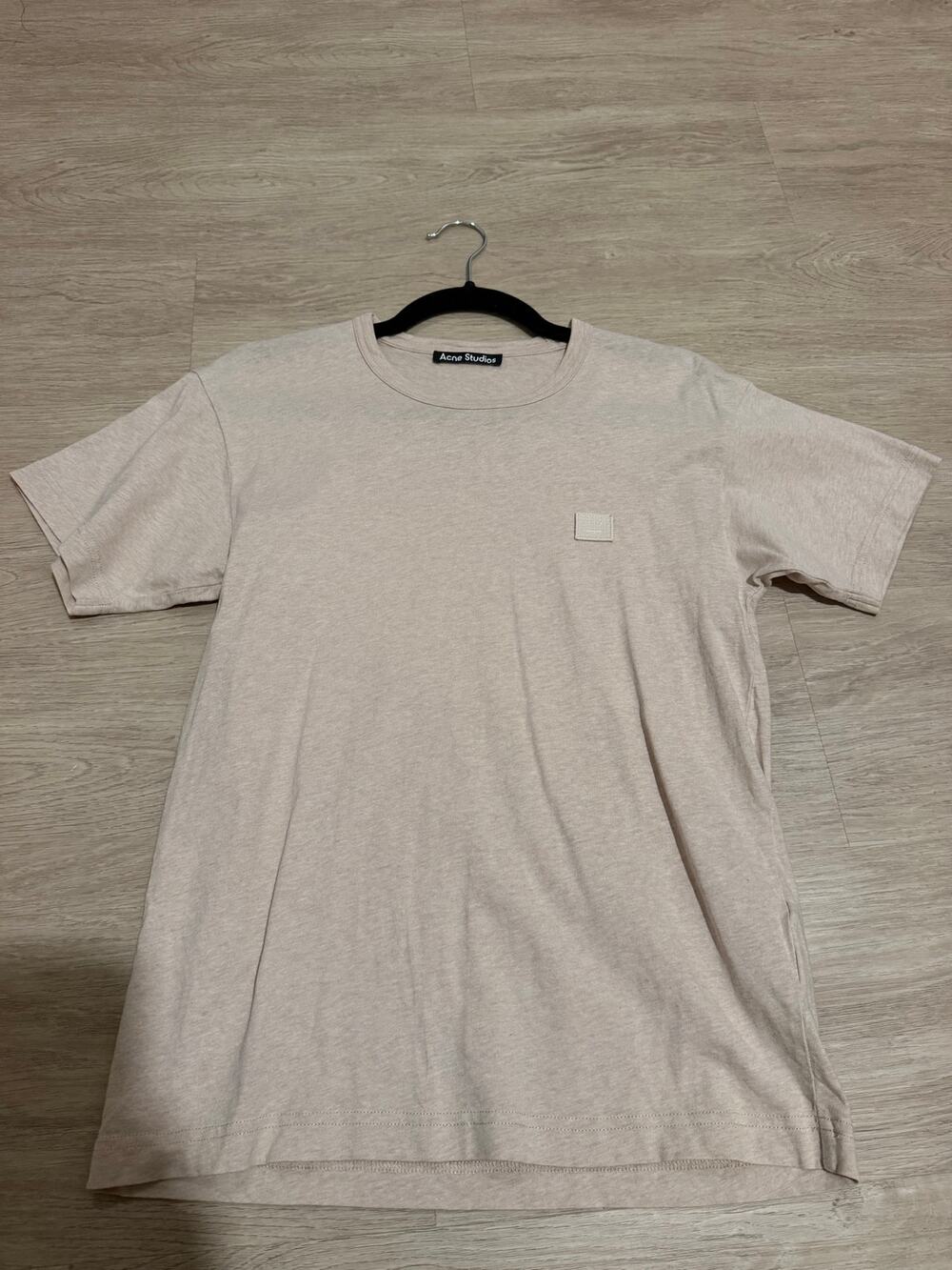 Acne Studios Nash Face Patch T-Shirt Oatmeal Beige XXS
